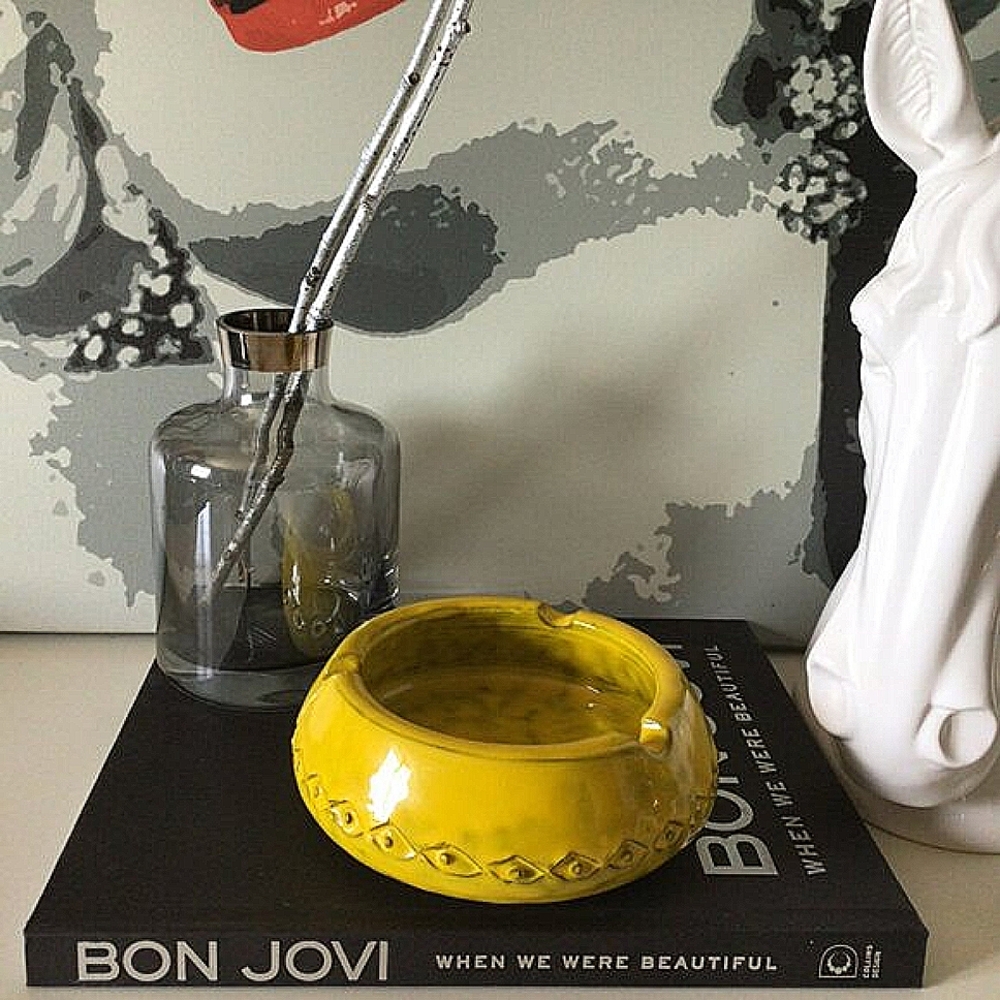 Vintage Mid-century Bitossi Rosenthal Netter Italian Art Pottery Yellow Ceramic